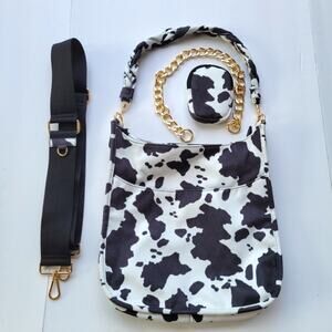 Ah-Dorned Puffy Sport Messenger in Coeprint with Strap and Coin purse